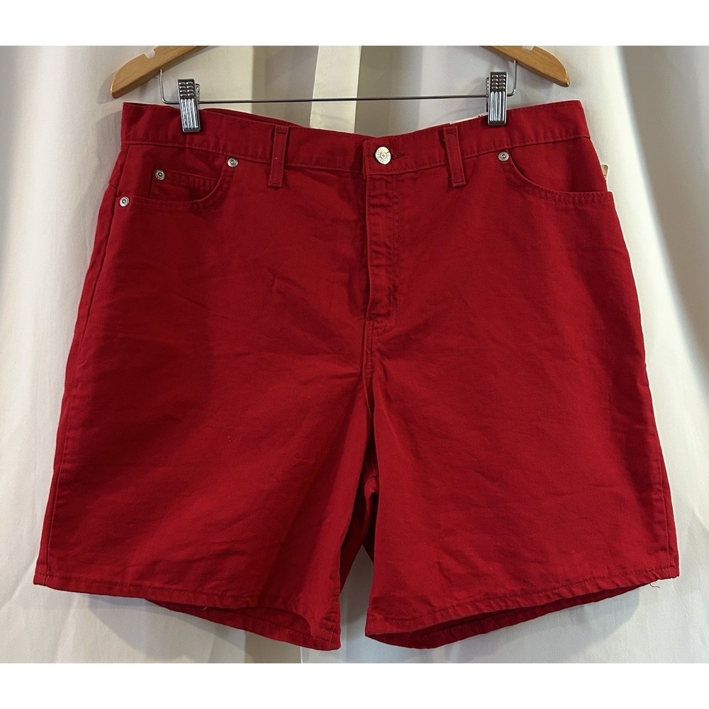 FADED GLORY Vintage RED DENIM SHORTS Size 18‎ New Old Stock